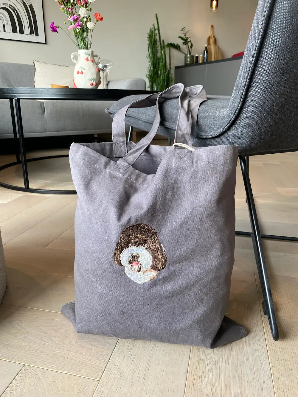 Totebag med broderi av din egen hund