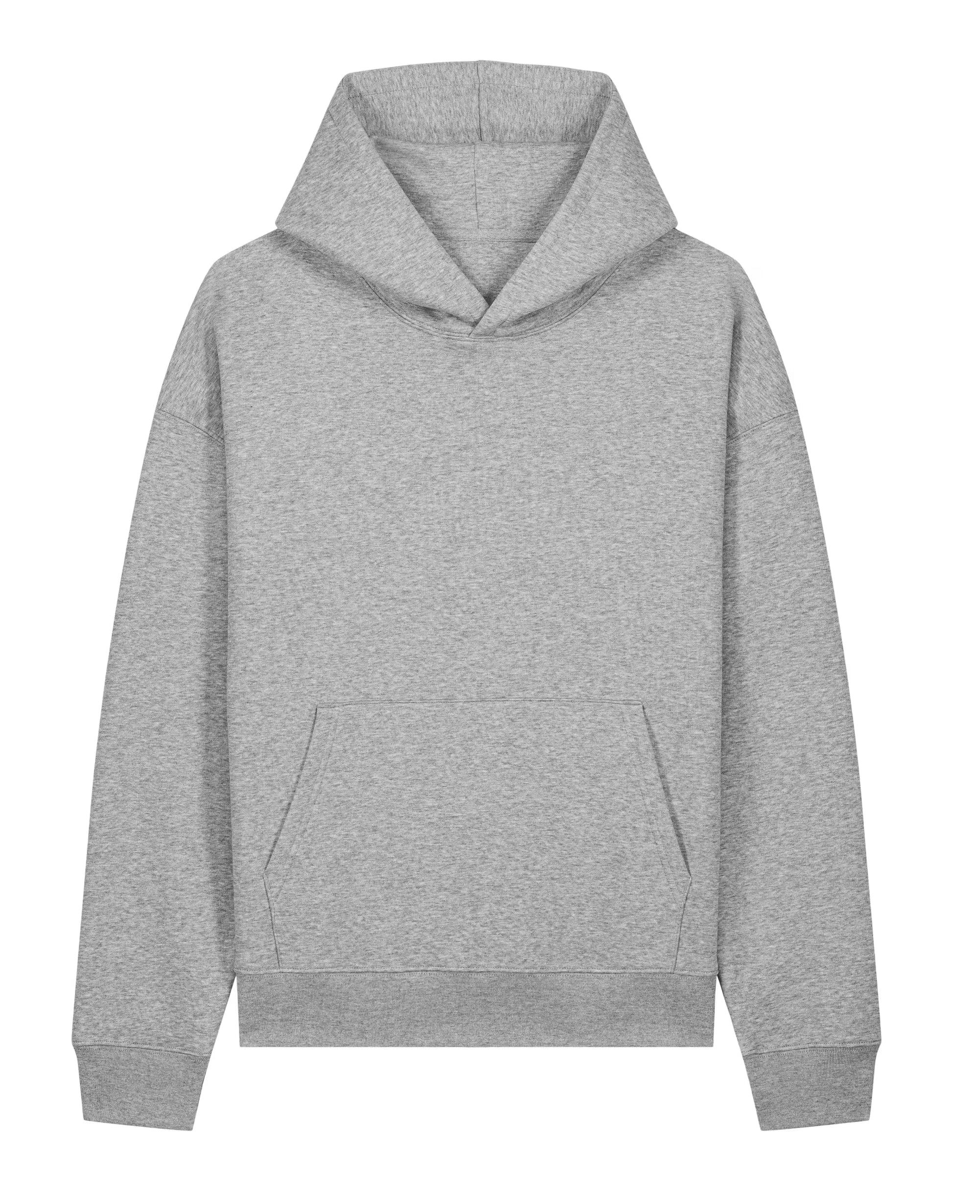 Grå hettegenser unisex foran