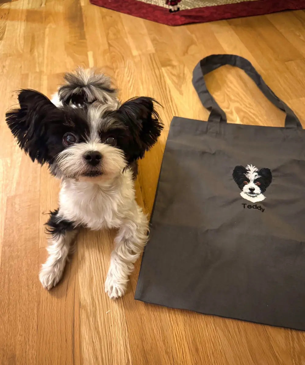 Brodert handlenett med din hund på